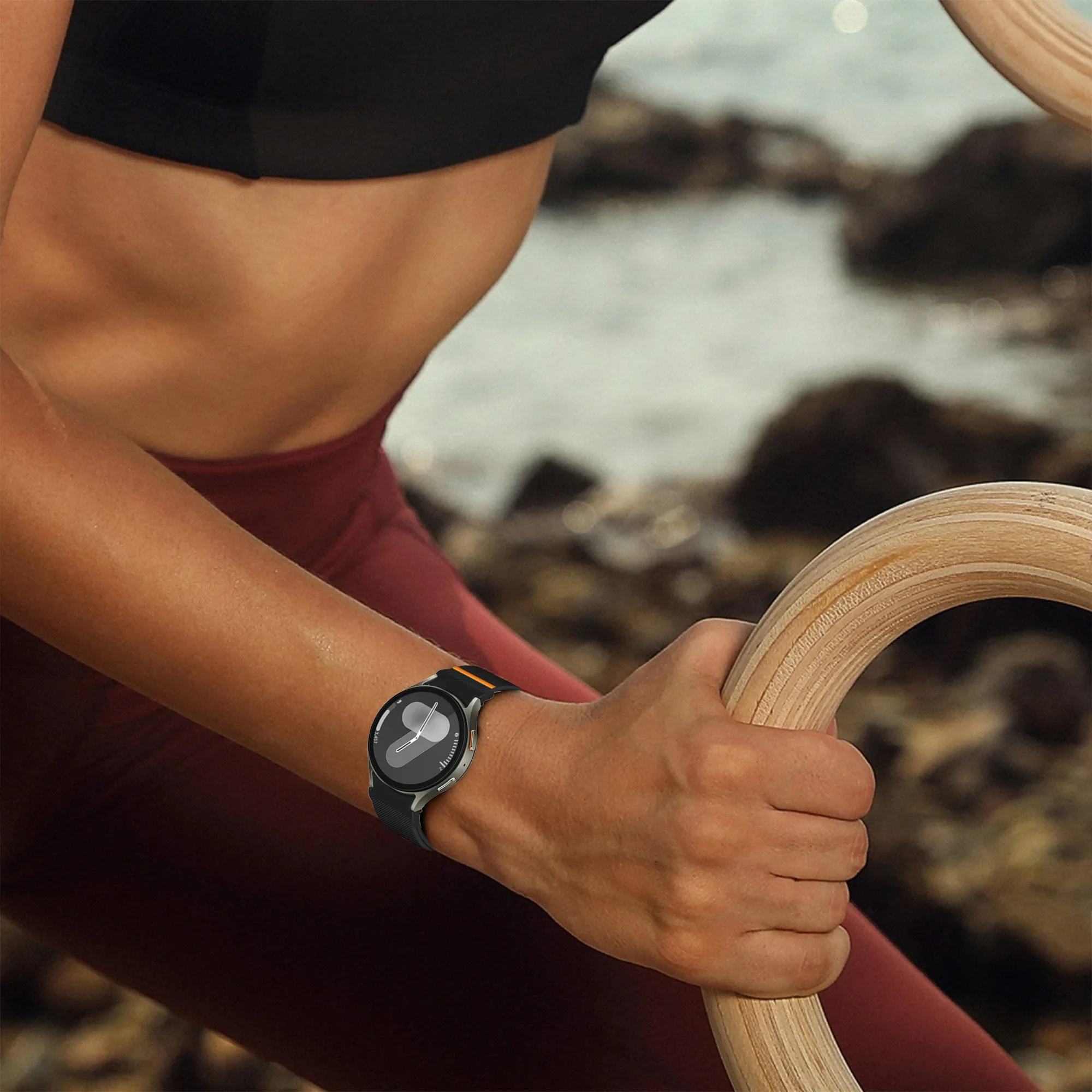 Elastic Nylon No-Gaps Smartwatch Band Strap
