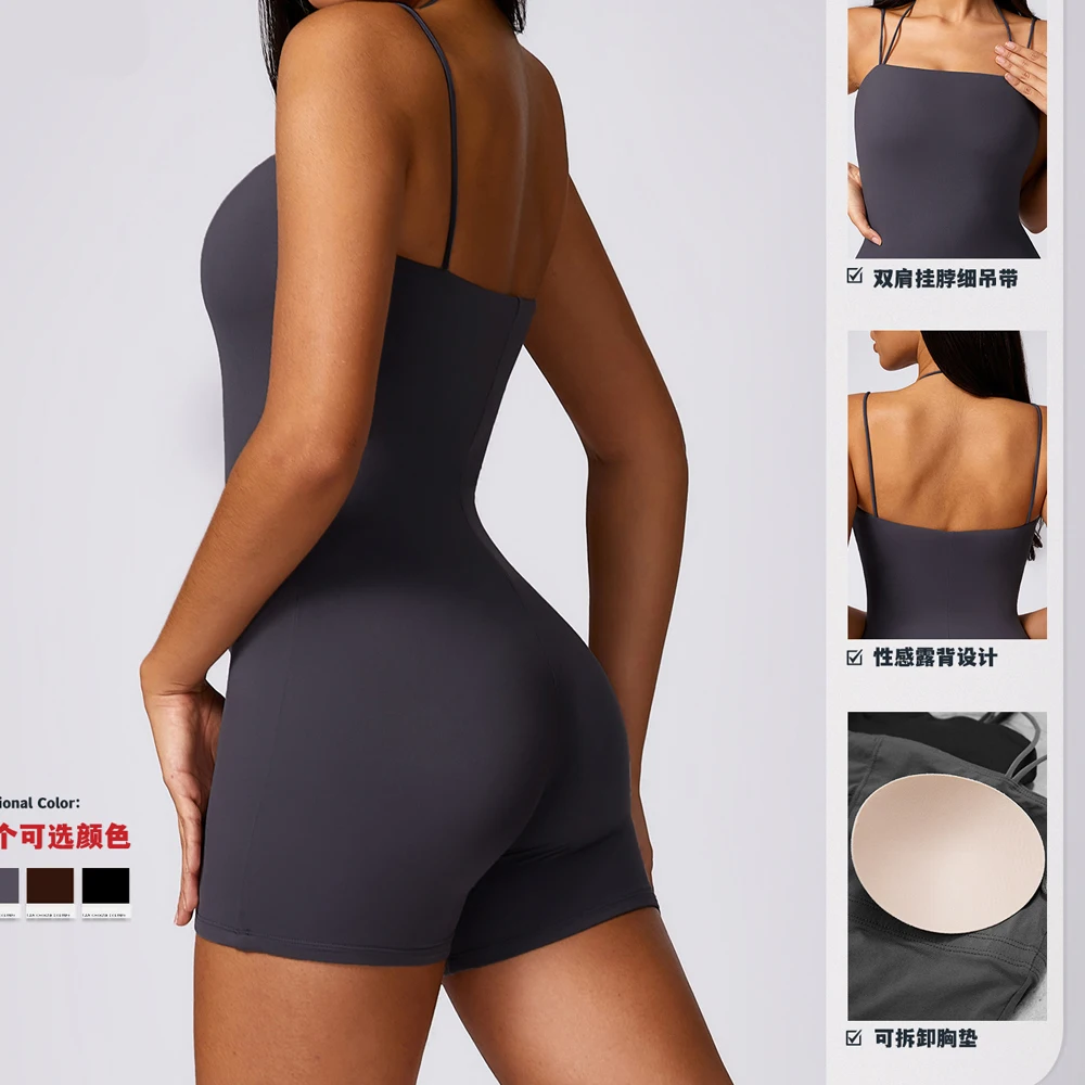 

Быстросохнущий комплект для упражнений с открытой спиной и подтяжками, повседневный бюстгальтер для бега и фитнеса, тренировочная одежда с эффектом пуш-ап, комбинезоны, спортивная одежда