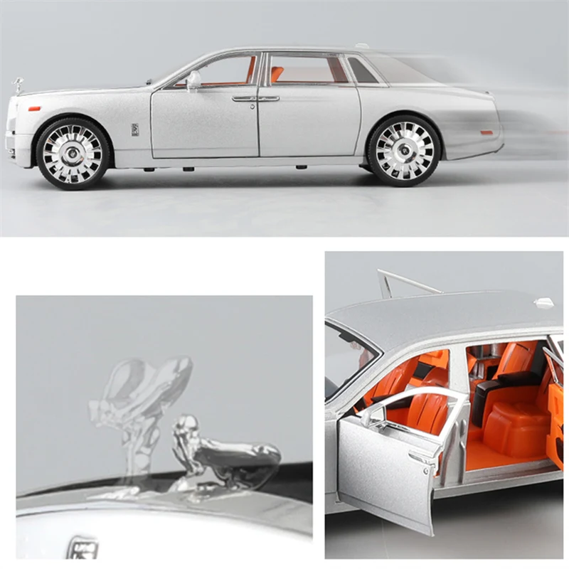 New 1/20 Rolls Royce Phantom Alloy Car Model Diecasts & Toy Vehicles Metal Car Model Collection Simulation Sound Light Kids Gift 2