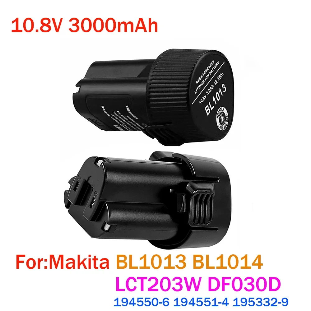 

10.8V 3.0Ah Real Capacity Li-ion Battery for Makita BL1013 BL1014 BL 1013 BL 1014 LCT203W 194550-6 194551-4 195332-9 DF030D