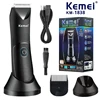 Kemei Groin Area Hair Trimmer Lawn Mower Ceramic Blade Waterproof Wet Dry Clippers Pubic Armpit Body Hair Hygiene Razor KM-1838 1