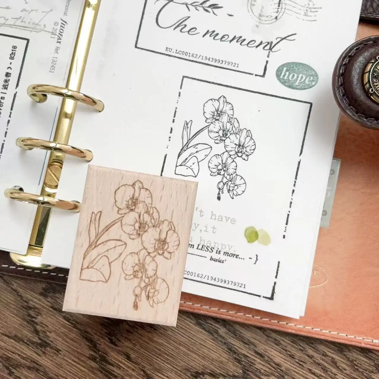 Vintage Spring Moth Orchid Floral Holzstempel für DIY Scrapbooking Fotoalbum Kartenherstellung – Detail 6