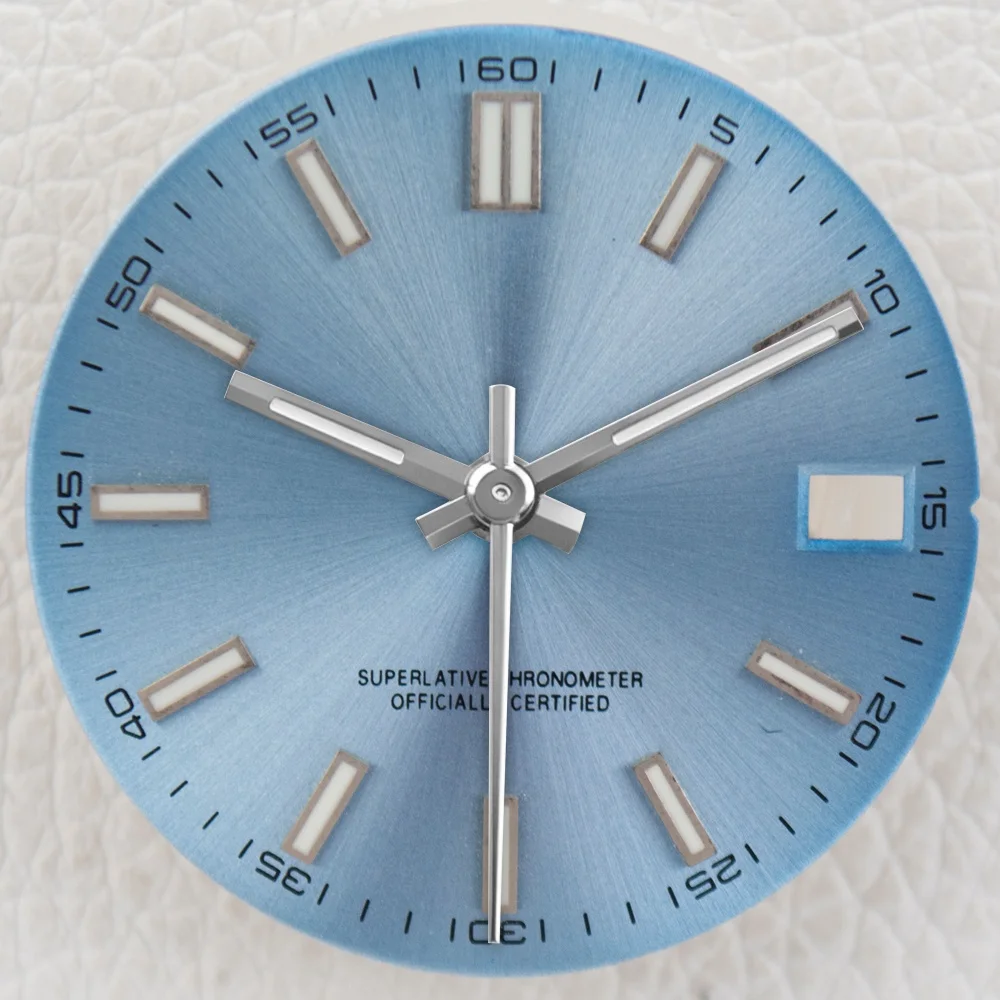 Black Ice Blue Green Dial with Luminous Face and Date Window
