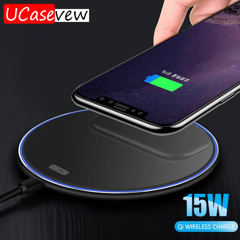 Caricabatterie Wireless Da 15W Per Iphone 14 13 12 X Xr Xs Max 8 Ricarica Rapida Senza Fili Per Samsung Xiaomi Huawei Phone Charger Wireless