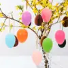 24 Pcs Plastic Easter Eggs Hanging Door nament Outdoor Decorations Kids Craft For Decorating Spring Party Festive Toy 5