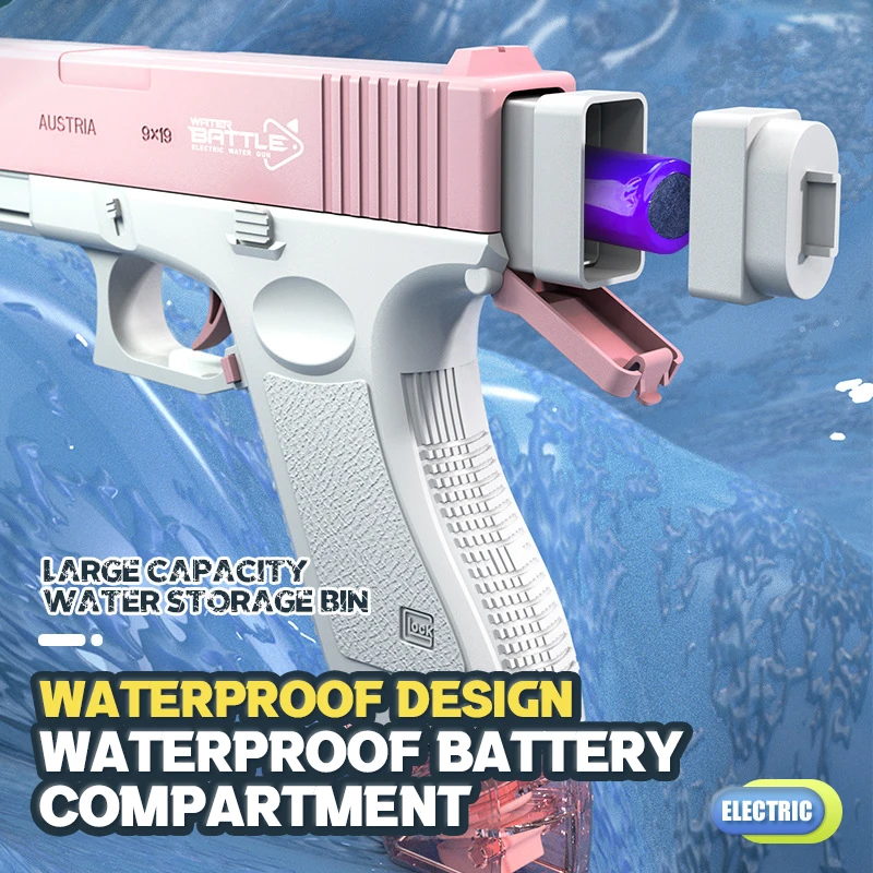 Electric Water Gun Large Capacity Full Automatic Water Pistol Summer Pool Beach Outdoor Praty Play Toys for Kids Adult Gifts 3