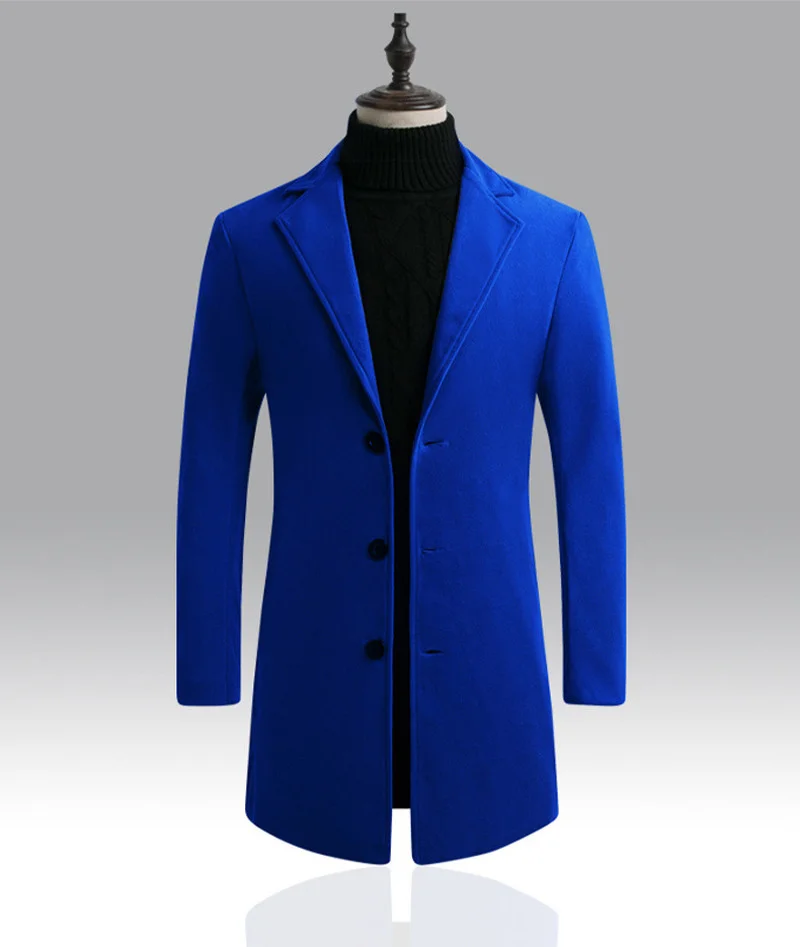 MRMT 2024 Brand New Men\'s Coat Slim Mid-Length Windbreaker Men Woolen Coats Man Woolen Coat For Male Outwear Jacket