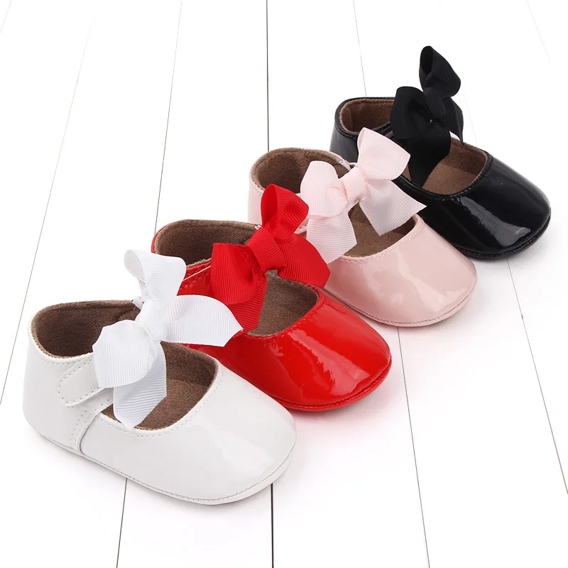 Baby Girl Princess Shoes High Quality PU and TPR Anti-slip Cute Bowknot Toddler Birthday Party Shoes for 0-18 M 2023 New Fashion 6