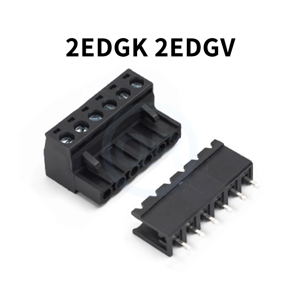 (5 Sätze) KF 2EDGK + 2EDGV / 2EDGR / 2EDGVC / 2EDGRC 5.08mm Klemmenblock, versiegelt offen gerader Stift, rechtwinkliger Stecker komplette Montage Schwarz JM 15EDG 5.08 – Detail 8