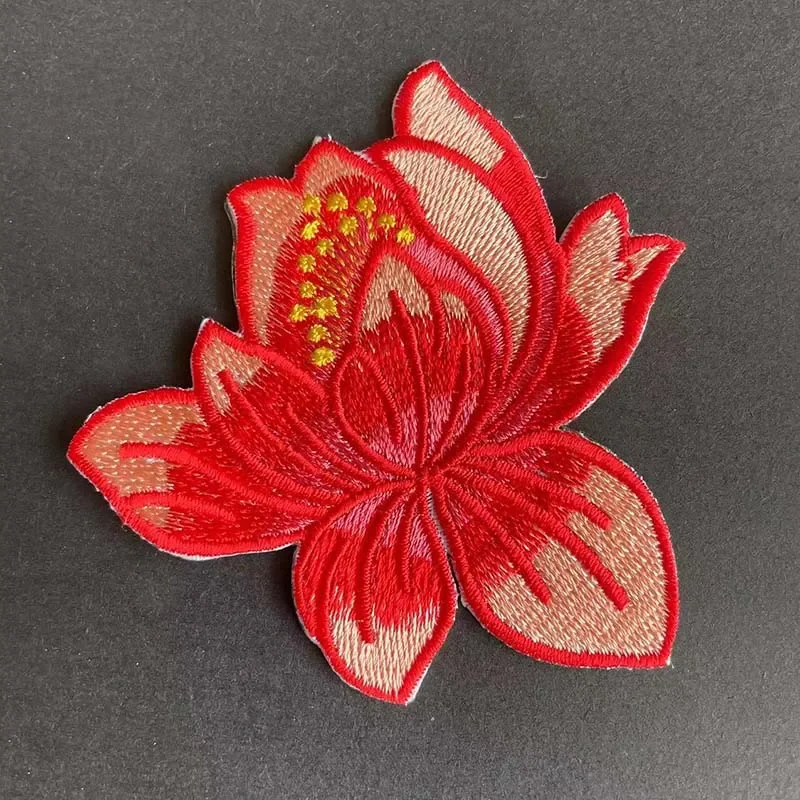 8.5CM/Lotus Flower Applique Patches Thermocollant,Fabric