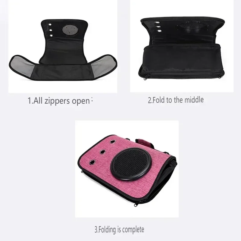 Portable Pet Travel Bag Transparent Foldable Breathable Cat Backpack Zipper Tote Bag Handheld Tote Carrying Pet Travel Essential pet carrier bag pet carrier backpack pet bag