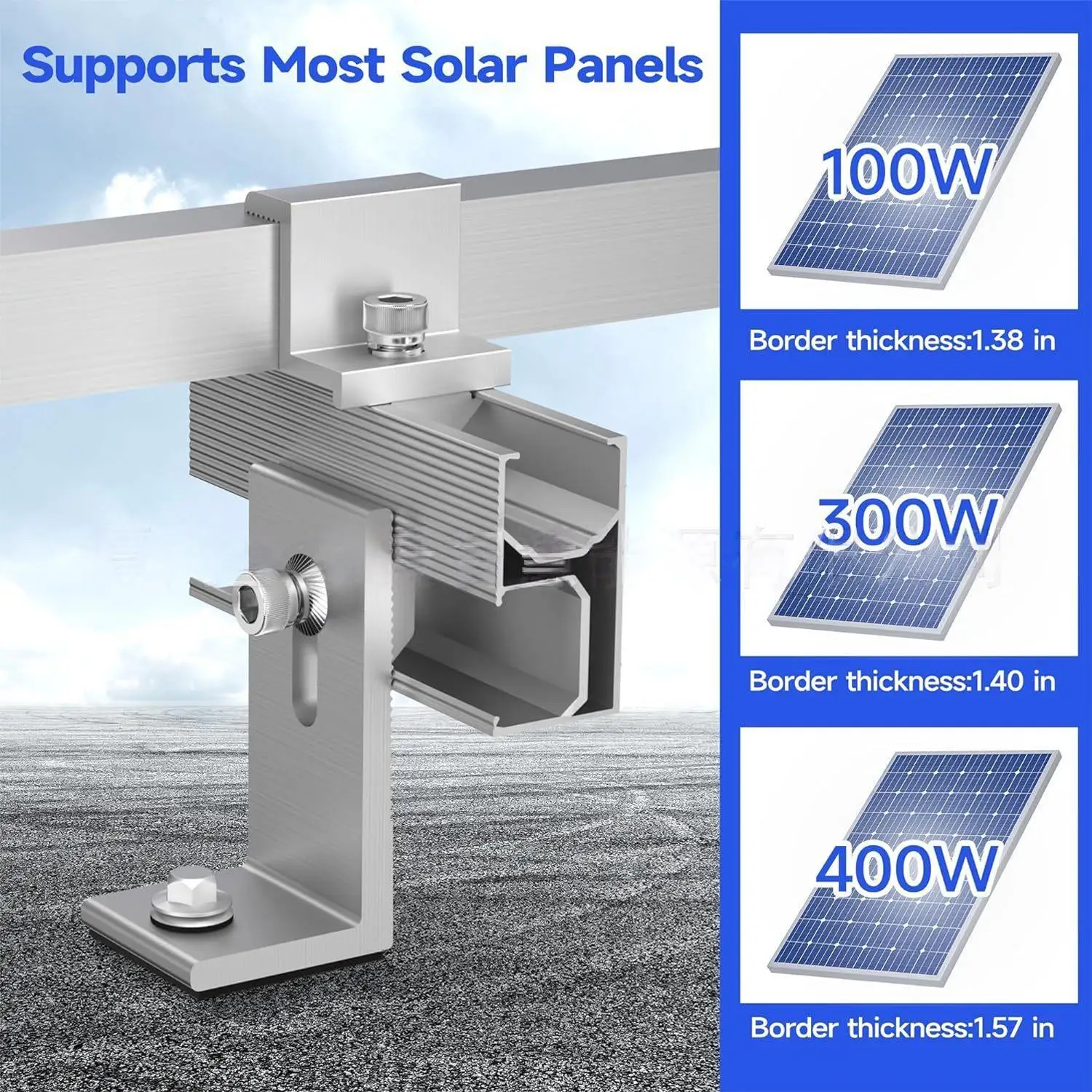 L Foot Photovoltaic Brackets 10-Pack L Foot Solar Mounts - Aluminum Alloy Roof Panel Mounting Brackets Aluminum Solar Panel Mounts - View #2