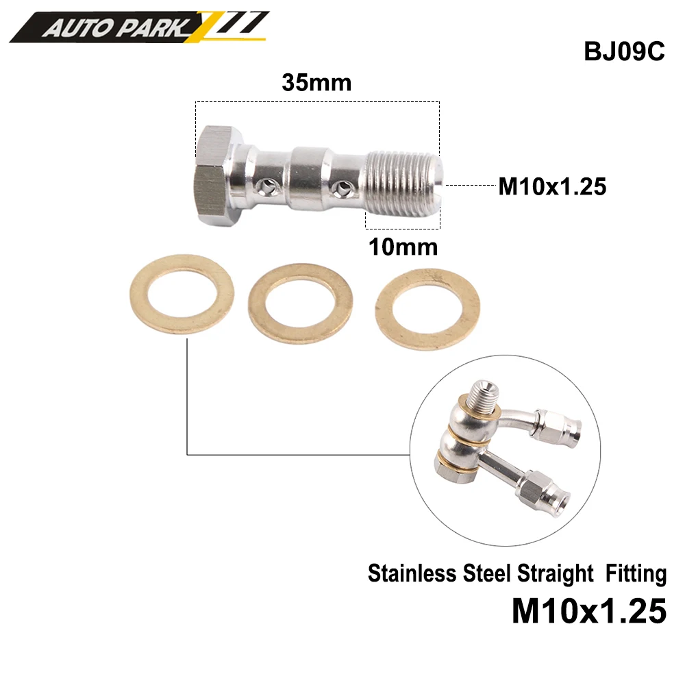 Brake Oil Connector Racing Brake Hose Lines Brake Cable Connector m10x1 AN3 M10x1.25 Motorcycle Motor Bike Hydraulic Brake Oil Hose Line Banjo Fitting stainless Steel