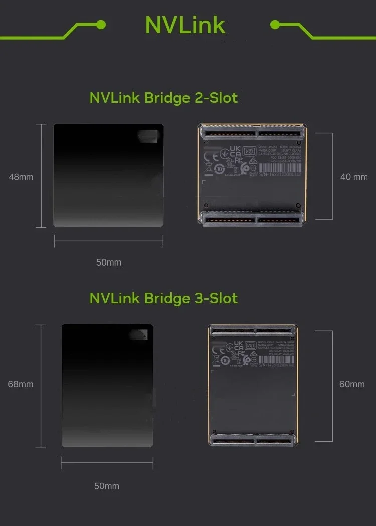 Original NVIDIA NVLink Bridge 2-slot 2slot NVLink Bridge 3-slot