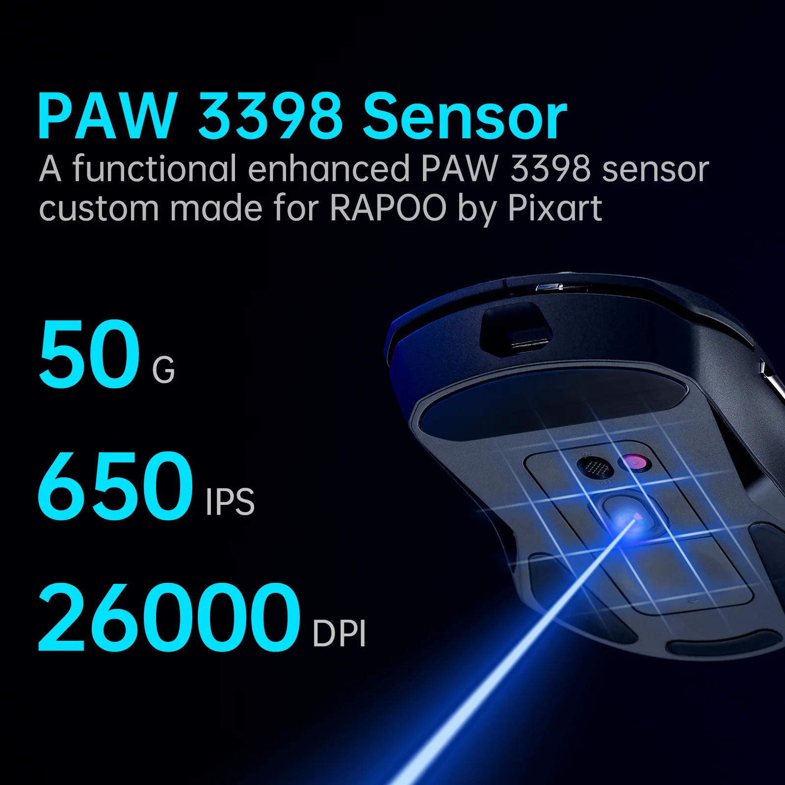 Rapoo Ultra-light Gaming Mouse sem Fio Mouse de Computador Botões Esports Optical Paw3398 Vt9pro Vt9promini Vt9airlite 26000dpi - Imagem 5