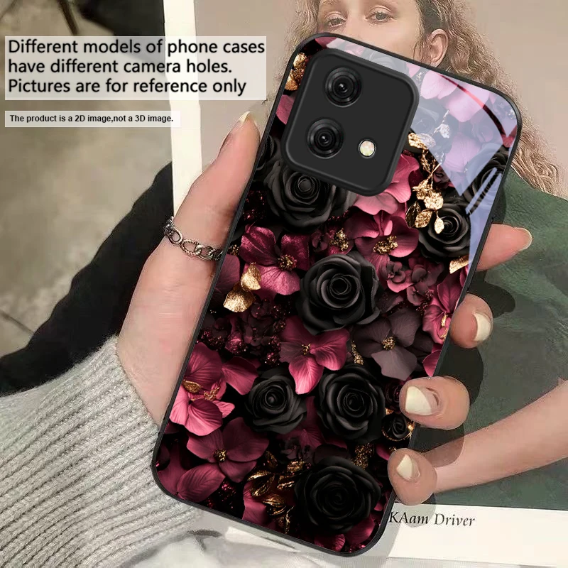 Wine Red Floral Petals Glass Phone Case