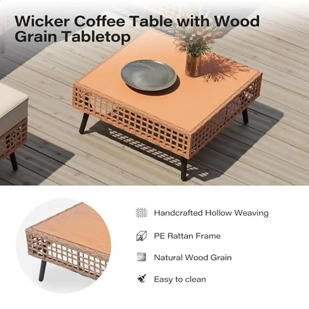 7-Piece Patio Sectional Furniture Set with Water-Resistant Olefin Fabric and Adjustable Feet 2