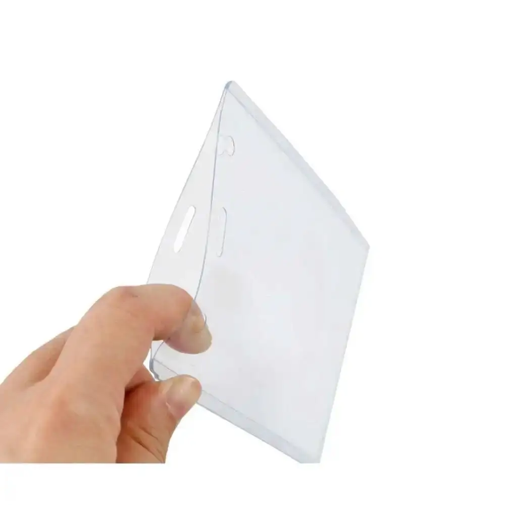 수평 수직 이름 배지 홀더 케이스 배송 Pvc 라벨 파우치 가격 교수형 태그 가방 교수형