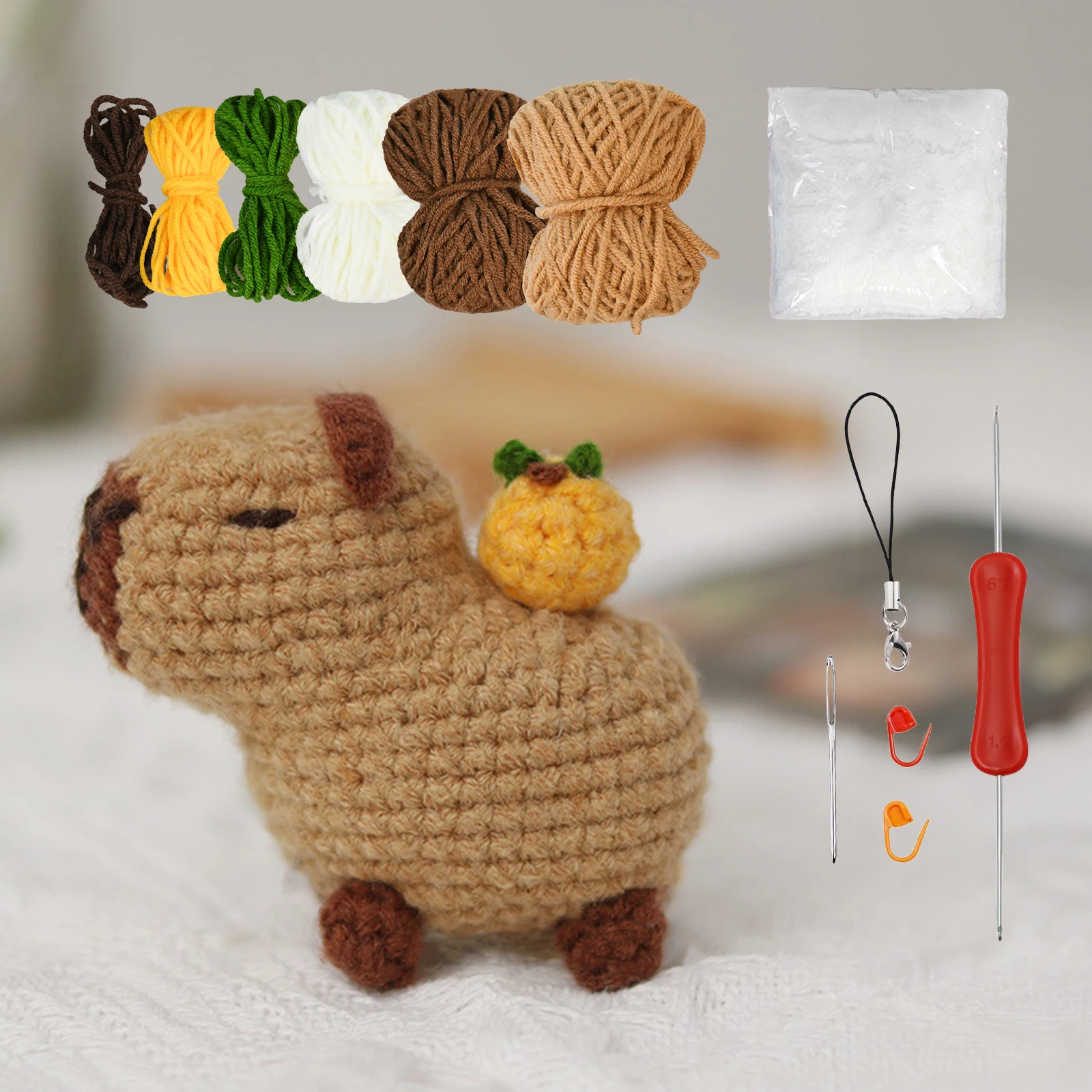 Capybara crochet Kit Crochet Kit for Beginners Easy crochet yarn Crochet Kit for craft lovers Christmas Gift crochet yarn crochet kit