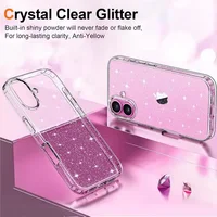 Glitter Clear Phone Case For iPhone 17 Air 16 15 14 13 12 11 Pro Max X XR XS Max 8 7 Plus Women Girls Soft Shockproof Cover 2