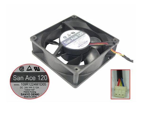 

Sanyo Denki 109R1224M1D05 DC 24V 0.12A 120x120x38mm 3-Wire Cooling Fan