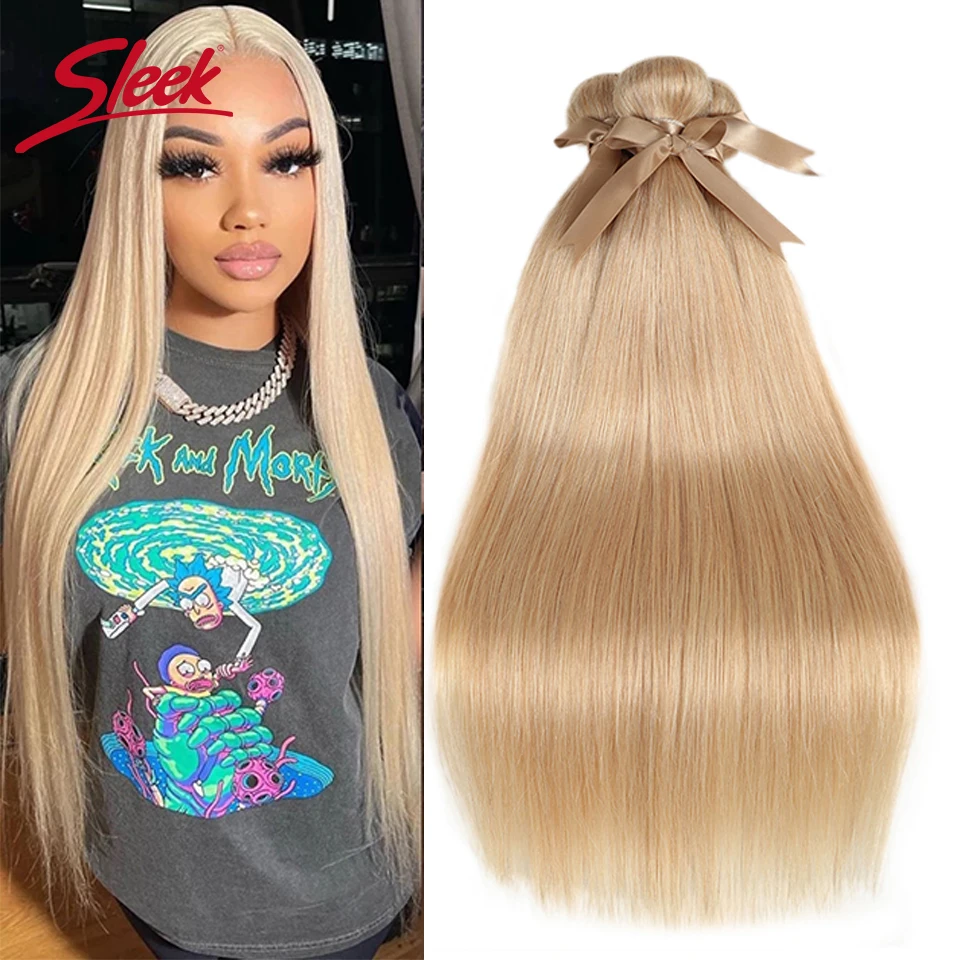 10 To 26 Inches Remy Brazilian Straight Hair Weave Bundles Natural Straight Human Hair Extension Honey Blonde P27/613 human hair extensions human hair bundles