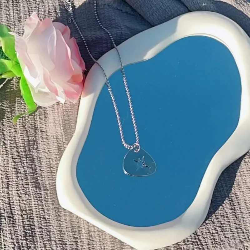 Kpop Simple Hip-Hop Idol Necklace LOGO Pendant Key Chain Keyring Fans Collection Gift 4