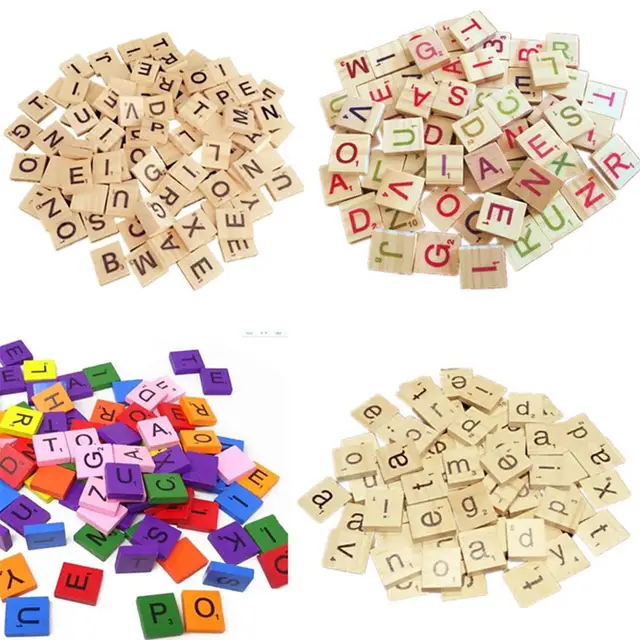 100Db Diy Fa Blokk Betű Ábécé Digitális Puzzle Otthoni Esküvői Buli Karácsonyi Dekorációk Betűk Számblokkok