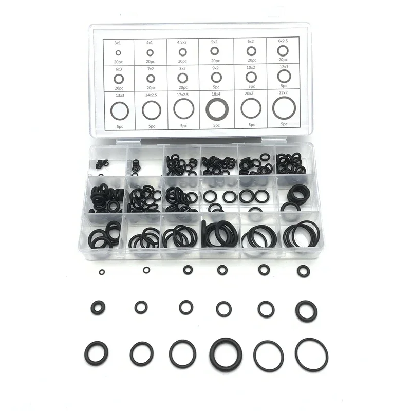 

Уплотнительное кольцо NBR, 18 размеров, Шайба из нитрилового каучука для автомобильной водопроводки и смесителя, воздушные или газовые соединения, противостоящие маслам и жаре