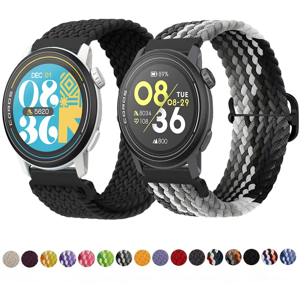 Sports Soft Nylon Braided Strap - Comfortable 20mm/22mm Bracelet for Smartwatches
