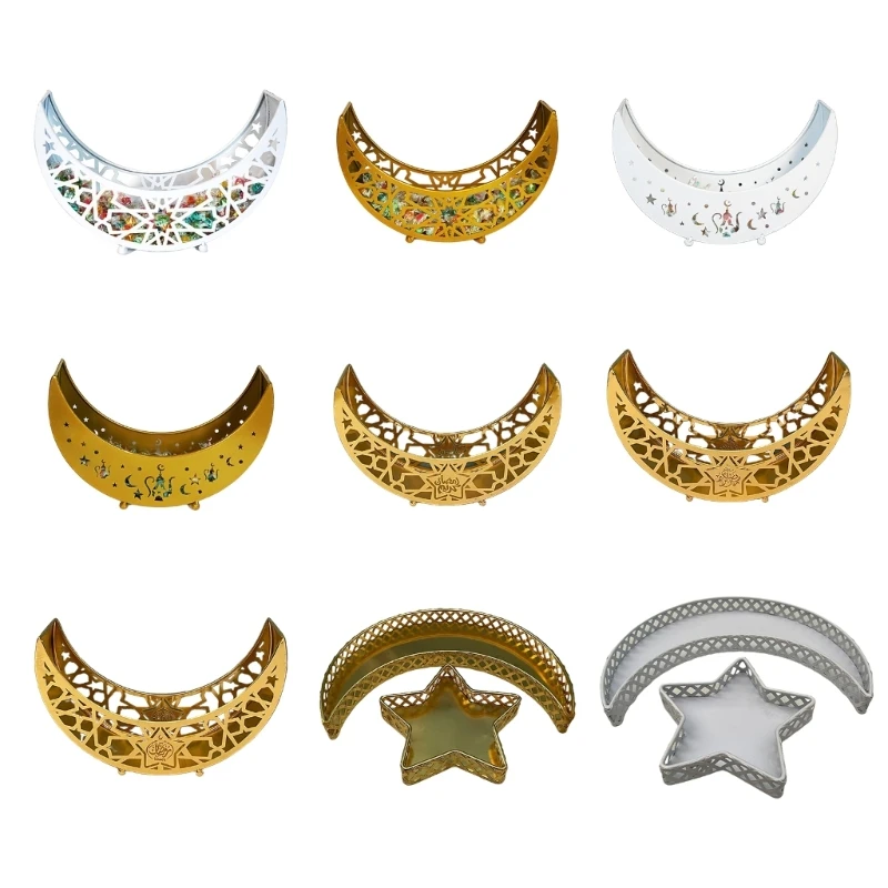 

Dessert Tray Eid Themed Pastry Tray Mubarak Ramadan Party Food Tableware Display Desk Organizer Serving Tray Decorations