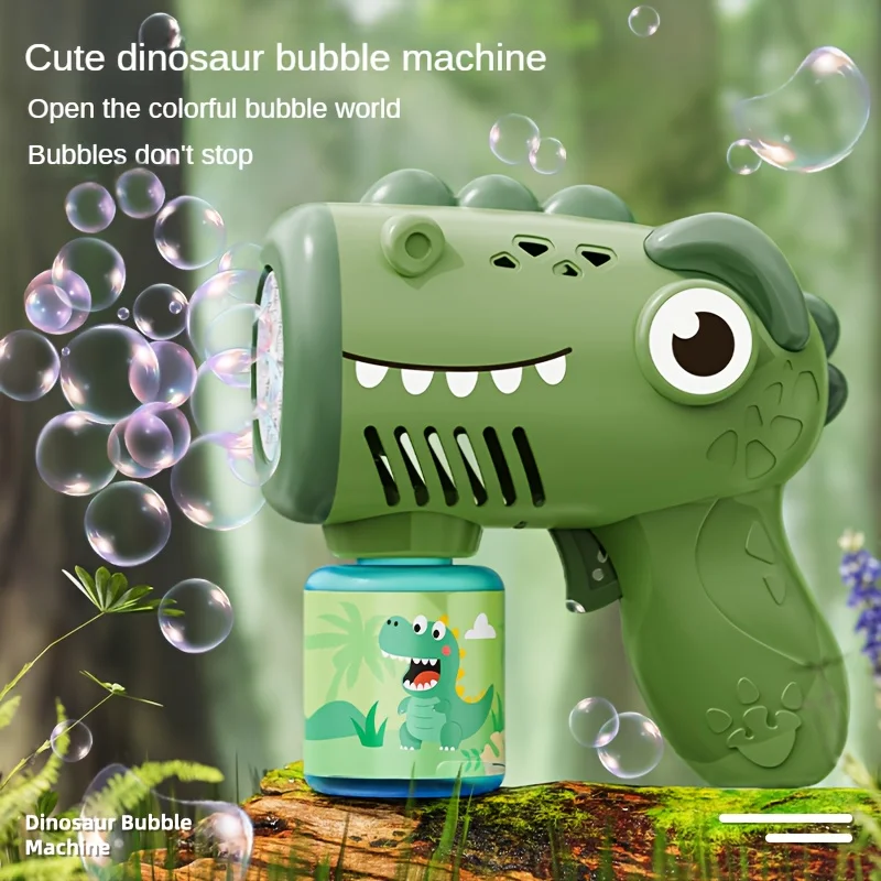 Children's Dinosaur Bubble Machine, Handheld Bubble Blowing Gun, Outdoor Toys for Boys and Girls