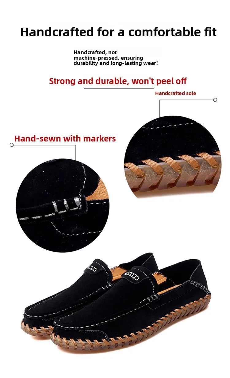 Suede Leather Men's Soft Casual Slip-On Moccasins Main Profile