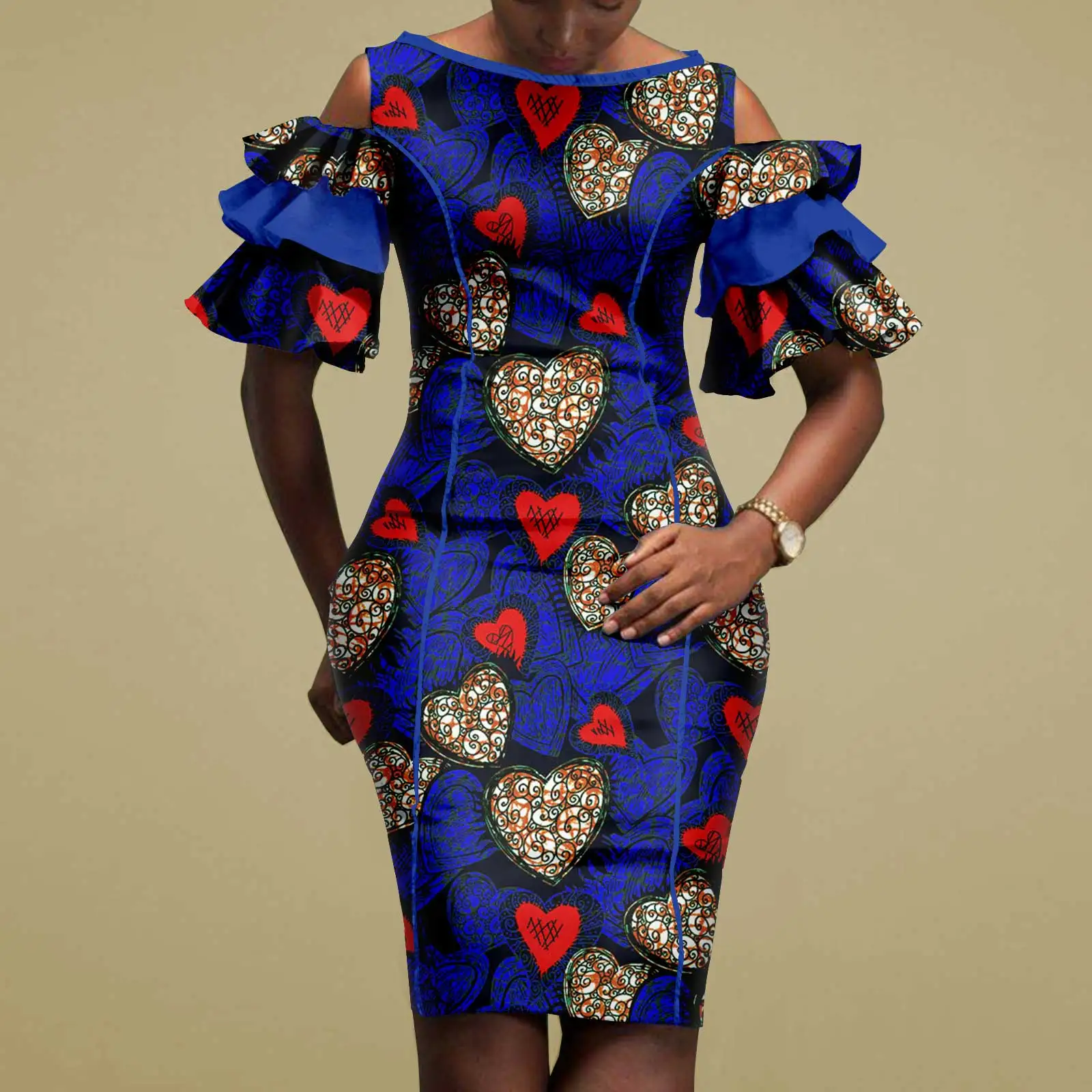 Afripride African Ankara Dresses for Women Knee Length Flare