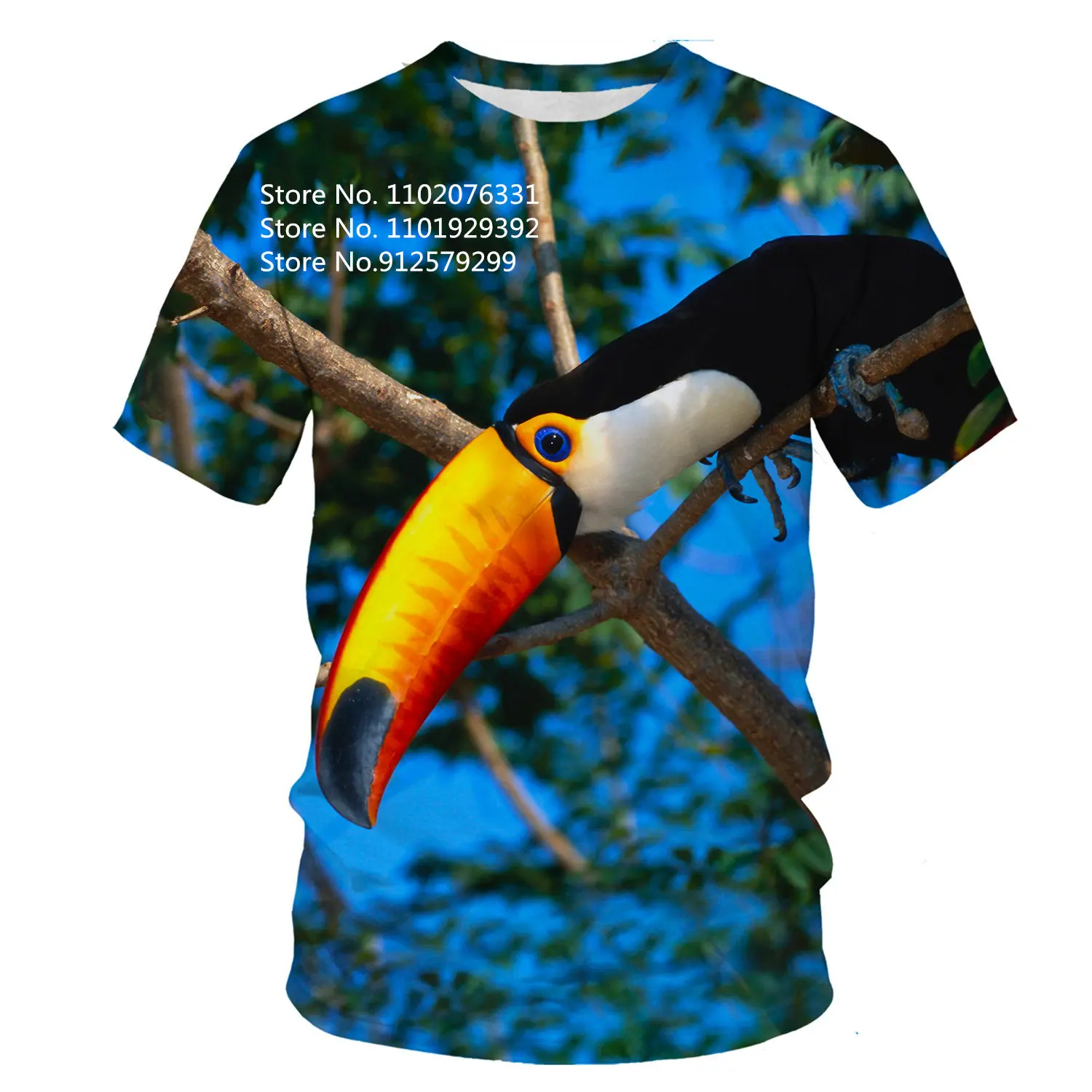 

Fun Art Animal Birds 3D Printed T-shirts Men's Fashion Round Neck Short Sleeve Loose T Shirt For Men