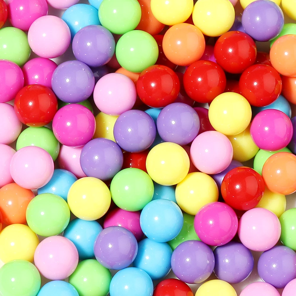 100개/세트 6/8/10mm 다채로운 무공 아크릴 비즈 라운드 루즈 스페이서 비즈 쥬얼리 제작 DIY 수공예 액세서리