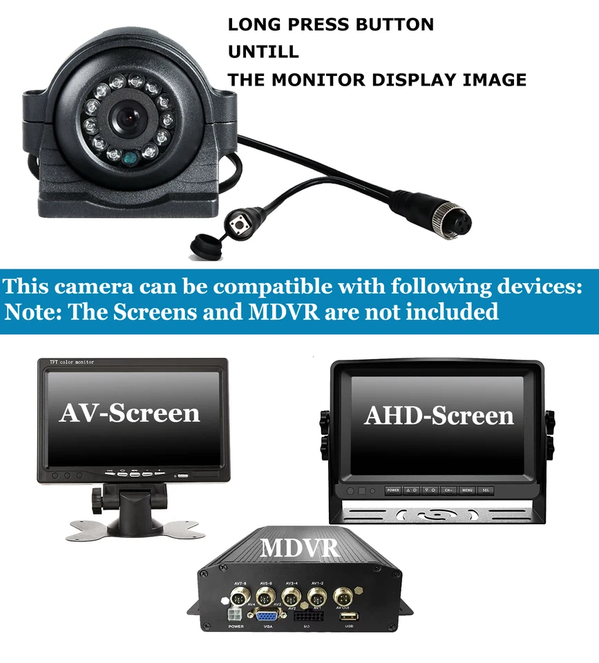 Elinz 4 PIN Heavy Duty 12V 24V CCD IR Reverse Reversing Camera Rearview 5m P0621930 Elinz 4 PIN Heavy Duty 12V 24V CCD IR Reverse Reversing Camera Rearview 5m P0621930
