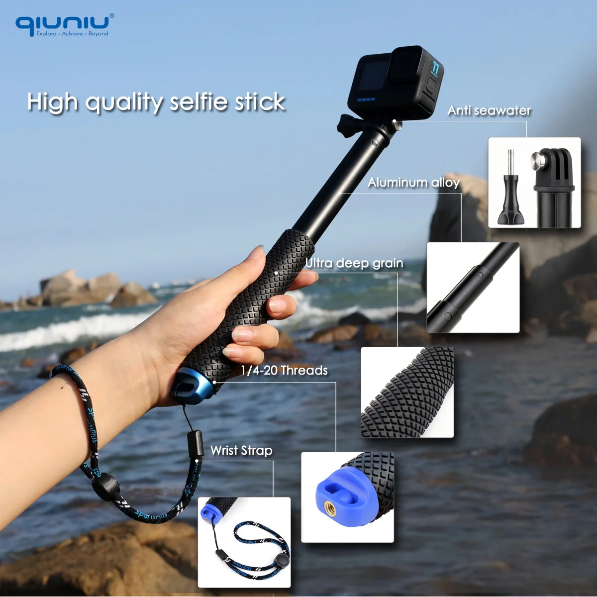 Gopro Floating Handle Grip Waterproof Hand Underwater Selfie Pole