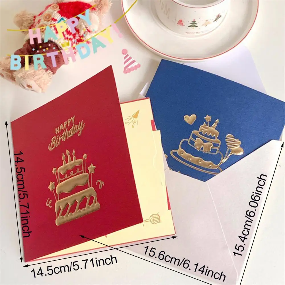 3D Birthday Card Pop-Up Greeting Card with Musical Lights Happy Birthday with Cake for Women Men Kids Friends