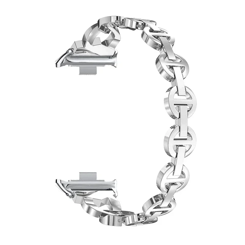 Diamond Stainless Steel Watchband - Premium Metal Bracelet