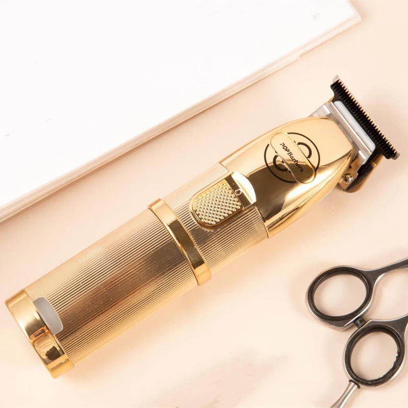 POPBarbersP700HairElectricTrimmer7200SpeedFastChagringGoldenBarberHaircutClipper
