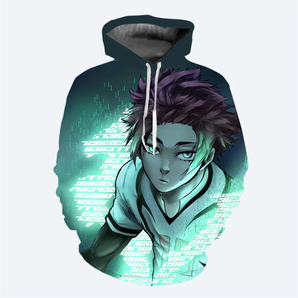 thumbnail image 1 of Sudadera con capucha de Anime Blue Lock para hombre, de gran tamaño, con estampado 3D, moda de Anime, sudadera informal, ropa de invierno de Anime, 1 of 5