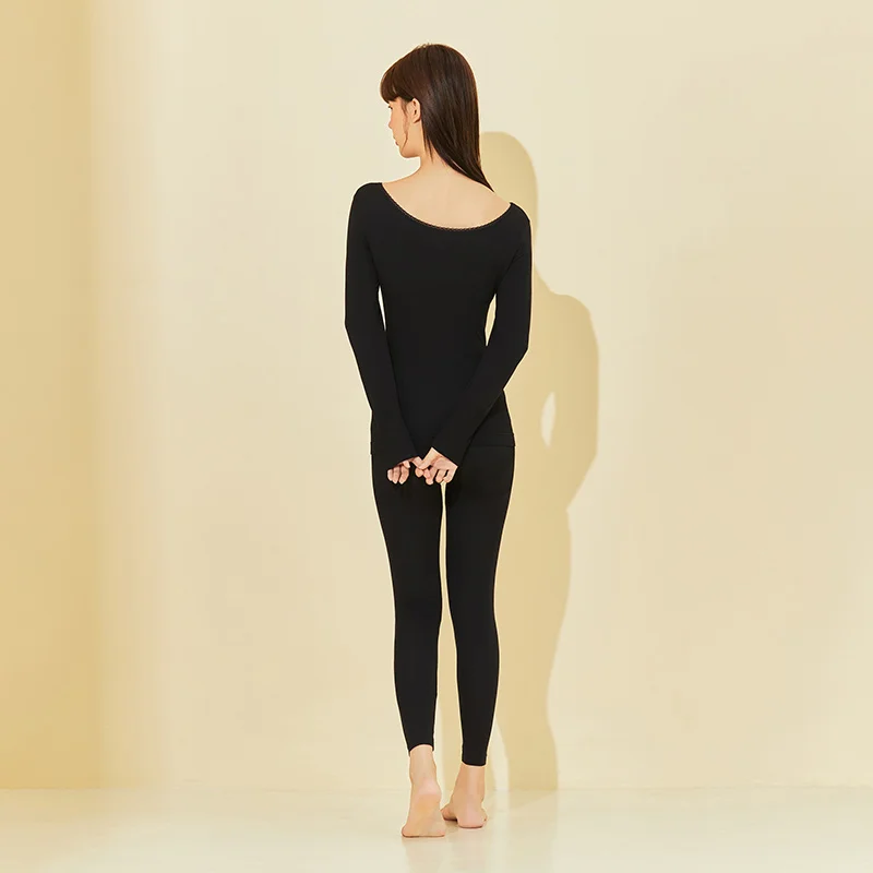Semir Autumn Long Pants Suits Women Autumn And Winter Ucos Fabric Base Slim Round Neck Underwear thermal underwear sets