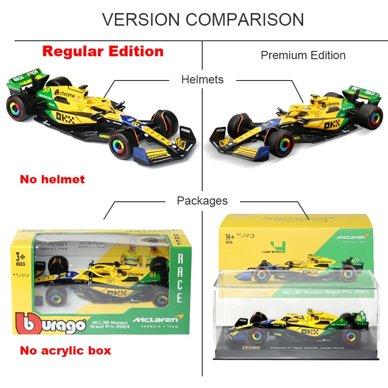 ブーラゴ 1:43 2024 F1 マクラーレン MCL38 モナコ アイルトン