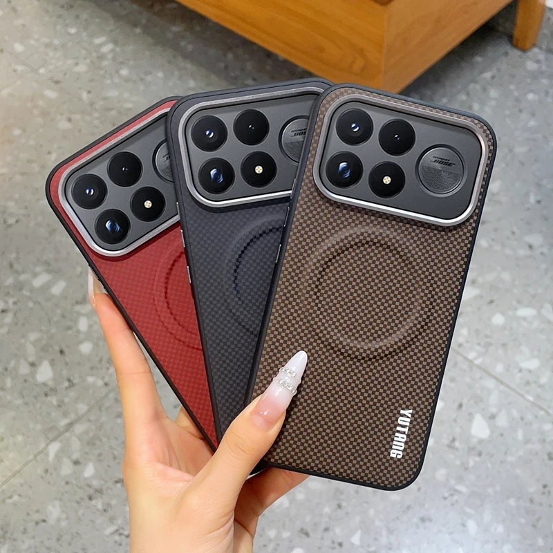 Luxury Magnetic Carbon Fiber Hard and Soft TPU Camera Protection Back Cover