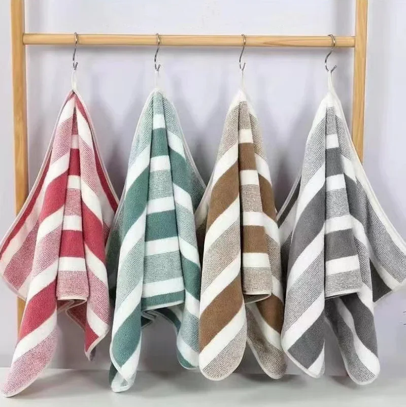 Bathroom Towel Set with Striped Pattern, Soft Hand Absorbent, Wrapping Towels, Quick Drying, Beauty Salons and Hotels 6