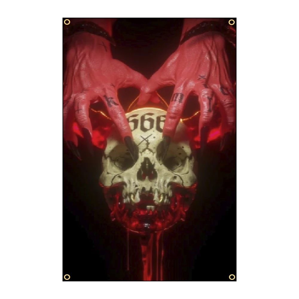 90X150Cm Sick Skull Flag 66 Mick Art Decoration