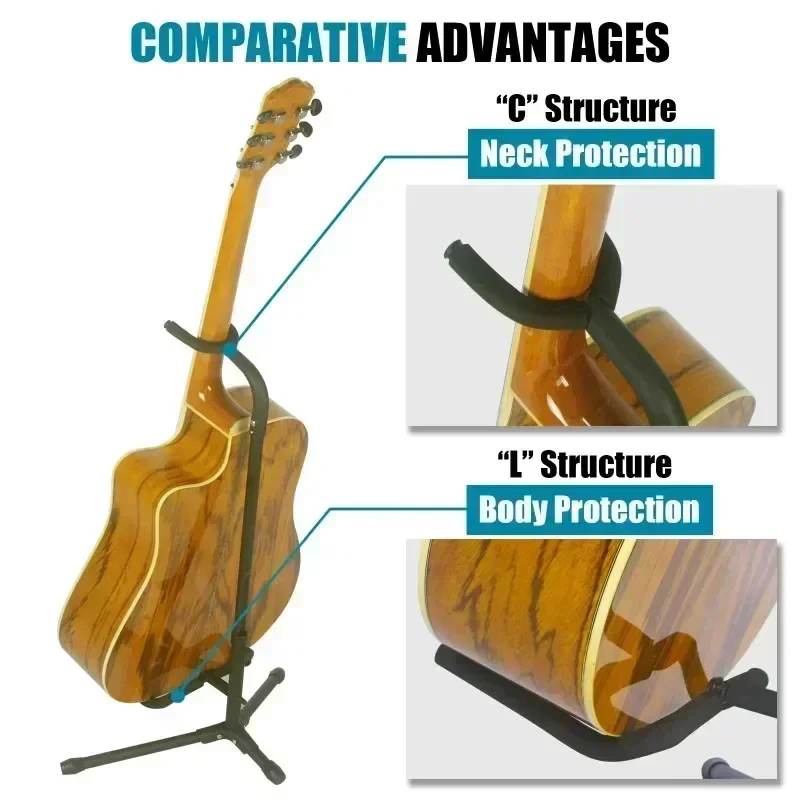 Foldable & Adjustable Vertical Guitar Instrument Display Stand