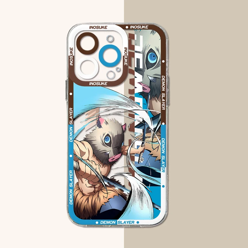 thumbnail image 1 of Funda de teléfono transparente de Anime Demon Slayer, carcasa trasera de silicona suave para iPhone 16 Pro Max 15 14 Plus 13 12 11 Pro XR XS X 8 7 SE 2020, 1 of 5