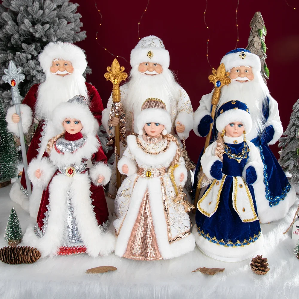 ロシアのスタイルの歌う電気キャンディーバケットドール、アニメーションのグロッカ、フェスティバルの置物、クリスマスギフト、家のテーブルの装飾、1ペア